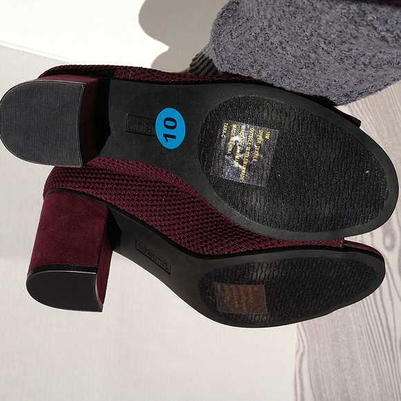 Peep Toe knit Elastic Sock Ankle heel Booties size 10 - Picture 10 of 10